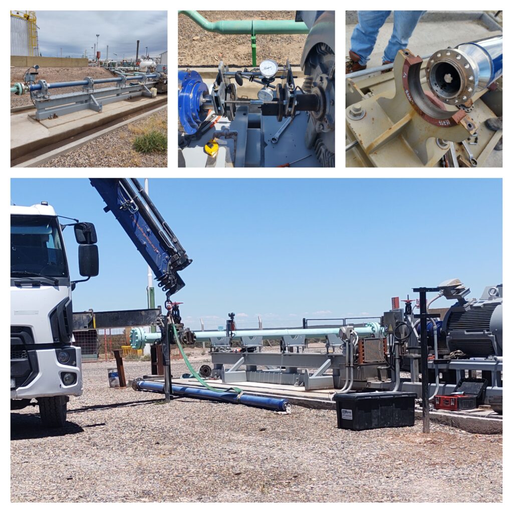 Servicio de campo Verificación de rendimiento y rangos operativos según curvas Instalación y puesta en marcha Alineación y nivelación de conjunto Alineación de motor Alineación y seteo de bombas Medición de vibraciones Troubleshooting Inspección de montaje
